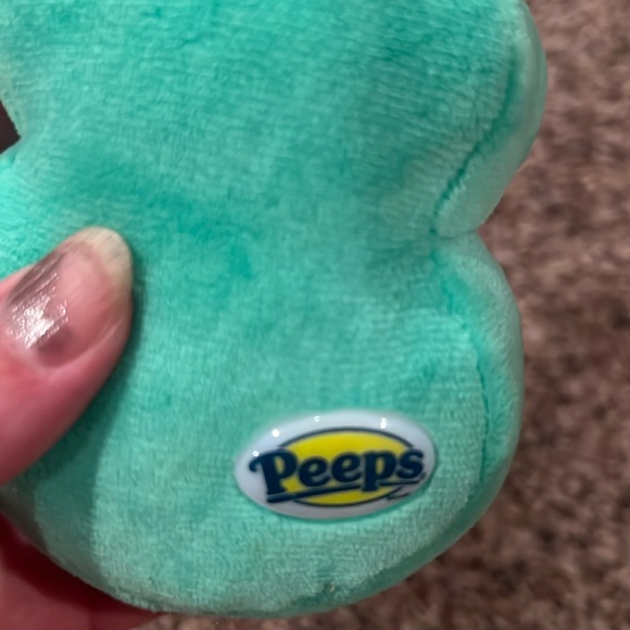 Peeps Bundle of Green Stuffed Peep & Set of New Yellow Peep Fabric Shoe Tie Ons - Picture 6 of 6